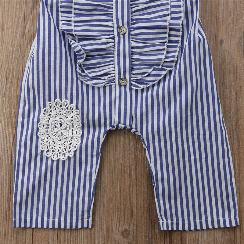 Kids Baby Girls Striped Romper Sleeveless Jumpsuit Playsuit Sunsuit Clothes Outfit - ebowsos