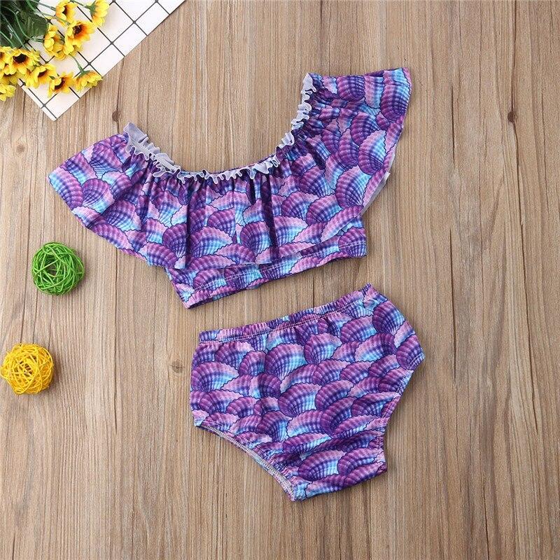 Kids Baby Girls Swimwear Ruffle Top Bikini Tankini Swimsuit Swimming Costume 2-7Y - ebowsos