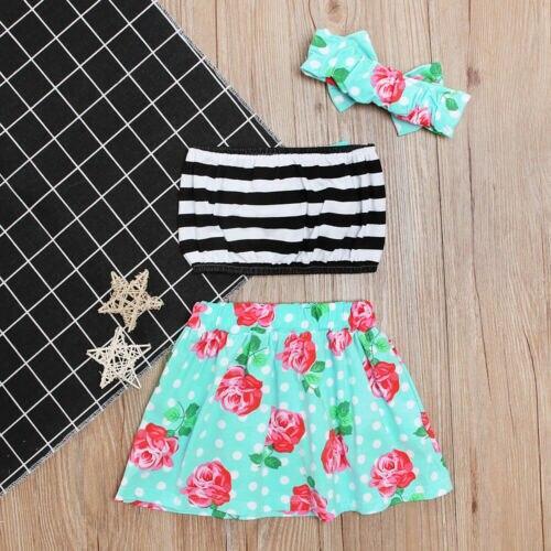 Kids Baby Girls Tube top Swimwear swim dressThree-piece Bikini Beachwear - ebowsos