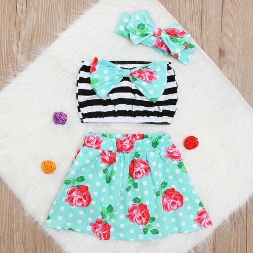 Kids Baby Girls Tube top Swimwear swim dressThree-piece Bikini Beachwear - ebowsos