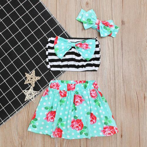 Kids Baby Girls Tube top Swimwear swim dressThree-piece Bikini Beachwear - ebowsos