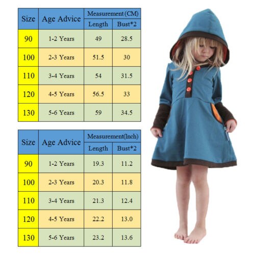 Kids Baby Girls fashion Hooded Dress Long Sleeve Princess Party Tutu Autumn Dresses 1-6T - ebowsos