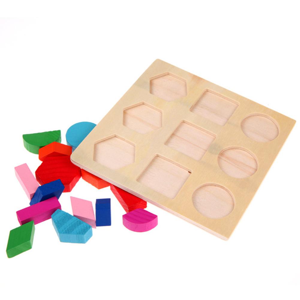 Kids Baby Wooden Toys Puzzle Learning Geometry Puzzles Baby Toy Educational Toys For Children Baby 3D Shapes Wood Jigsaw Puzzles-ebowsos