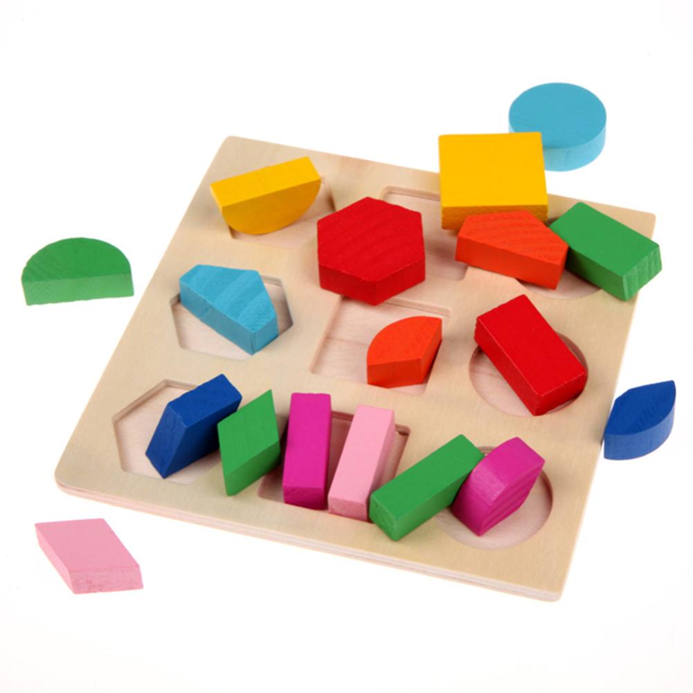 Kids Baby Wooden Toys Puzzle Learning Geometry Puzzles Baby Toy Educational Toys For Children Baby 3 Patterns Drop Shipping-ebowsos