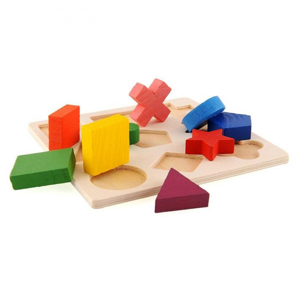 Kids Baby Wooden Toys Puzzle Learning Geometry Puzzles Baby Toy Educational Toys For Children Baby 3 Patterns Drop Shipping-ebowsos