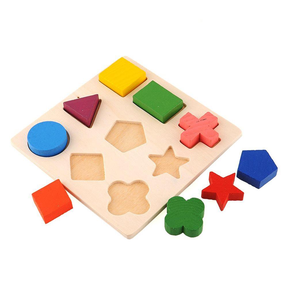 Kids Baby Wooden Toys Puzzle Learning Geometry Puzzles Baby Toy Educational Toys For Children Baby 3 Patterns Drop Shipping-ebowsos