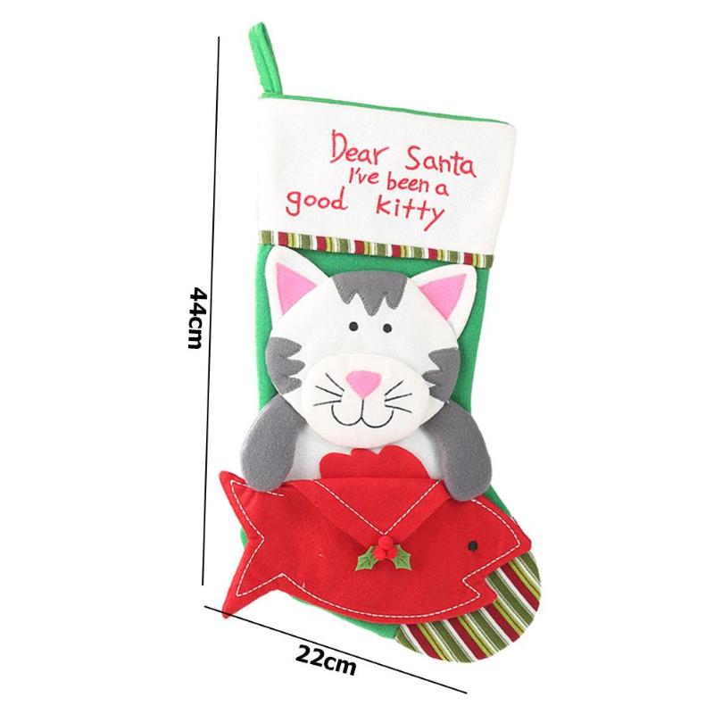 Kids Candy Gift Bag Lovely Dog Cat Shape Apple Bag Fashionable Stockings Christmas Supplies Household Decoration Accessories - ebowsos