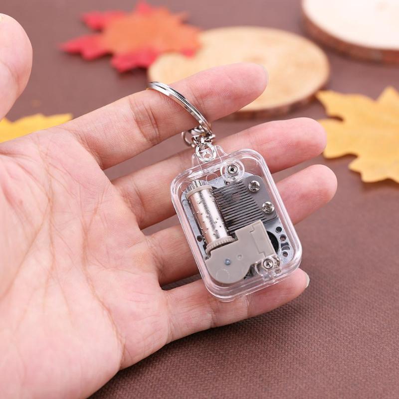 Kids DIY Music Box Movement Keychain Handy Crank Musical Birthday Gifts Toy-ebowsos