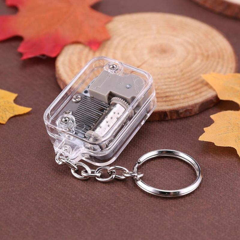 Kids DIY Music Box Movement Keychain Handy Crank Musical Birthday Gifts Toy-ebowsos