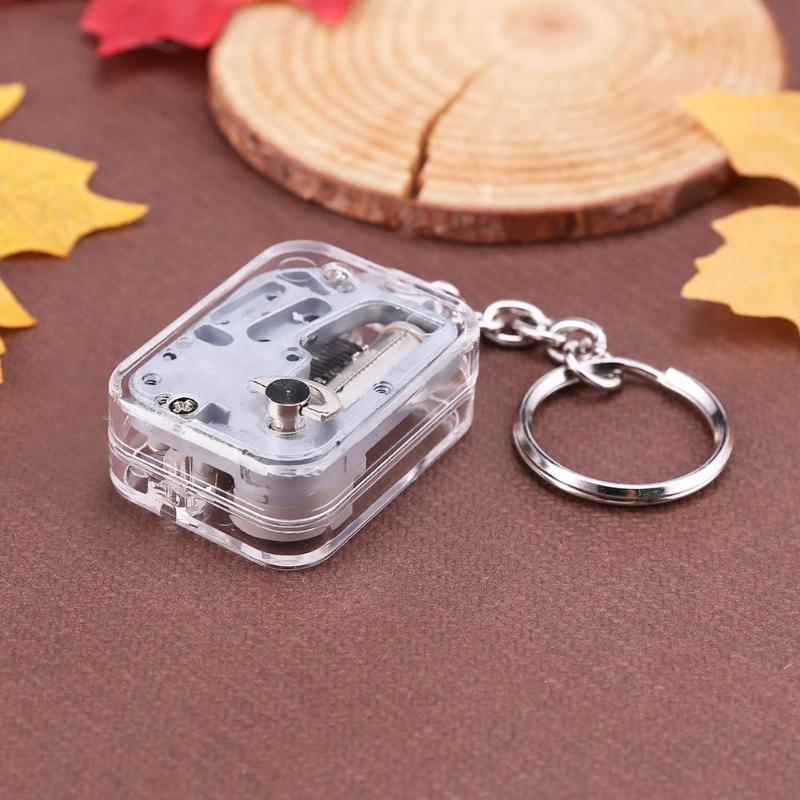 Kids DIY Music Box Movement Keychain Handy Crank Musical Birthday Gifts Toy-ebowsos