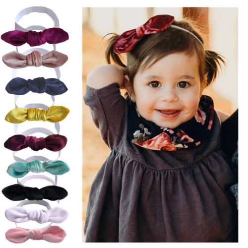 Kids Girl Baby Toddler Bow Headband Hair Band Accessories Headwear Head Wrap - ebowsos