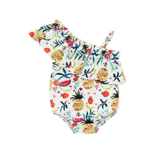 Kids Girls Fruit Printed Bikini Baby Girls New Arrival Swimwear Tankini One-piece Swimsuit Bathing Suit Ruffles Bodysuit - ebowsos