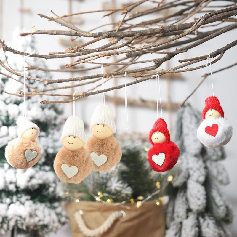 Kids Plush Mini Snowman Shape Pendant Various Specifications Optional Fashionable Christmas Tree Ornament Party Decoration - ebowsos