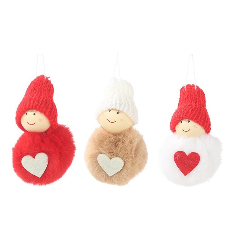 Kids Plush Mini Snowman Shape Pendant Various Specifications Optional Fashionable Christmas Tree Ornament Party Decoration - ebowsos