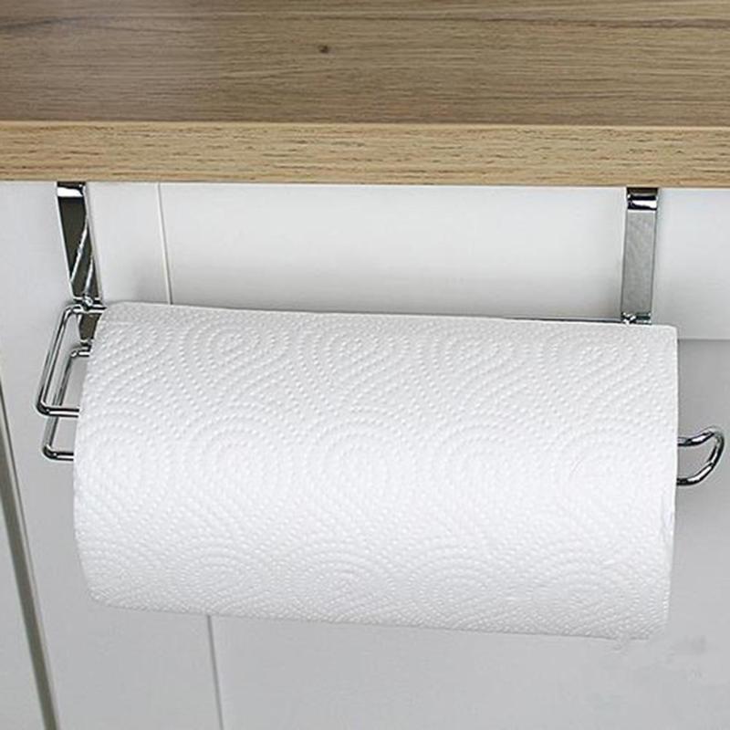 Kitchen Paper Holder Stainless Steel Fashionable Atmosphere Simple and Generous Tissue Rack Bathroom Toilet Storage Hanger - ebowsos