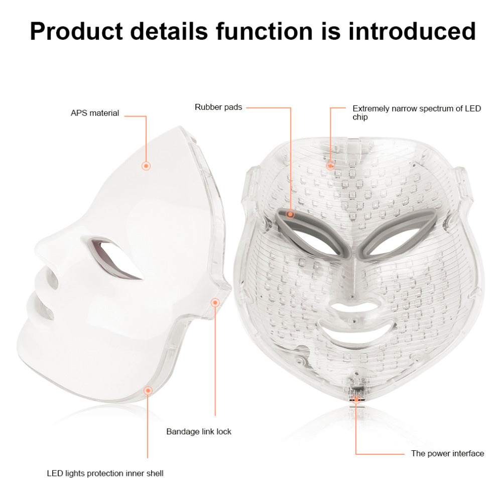 Korean Photodynamic LED Facial Mask Home Use Beauty Instrument Anti acne Skin Rejuvenation LED Photodynamic Beauty Face Mask - ebowsos