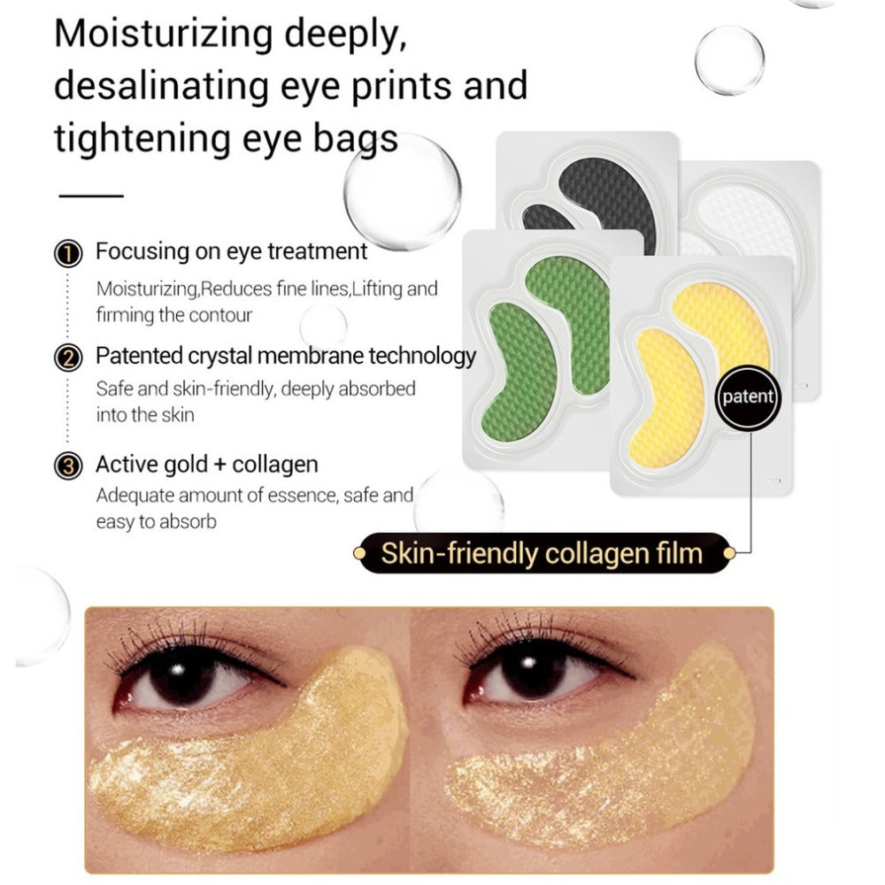 LANBENA 1Pc Anti-Wrinkle 24K Gold Collagen Eye Mask Eye Patch Dark Circle Sleep Mask Eye Bag Anti-Aging Face Care Skin Care - ebowsos