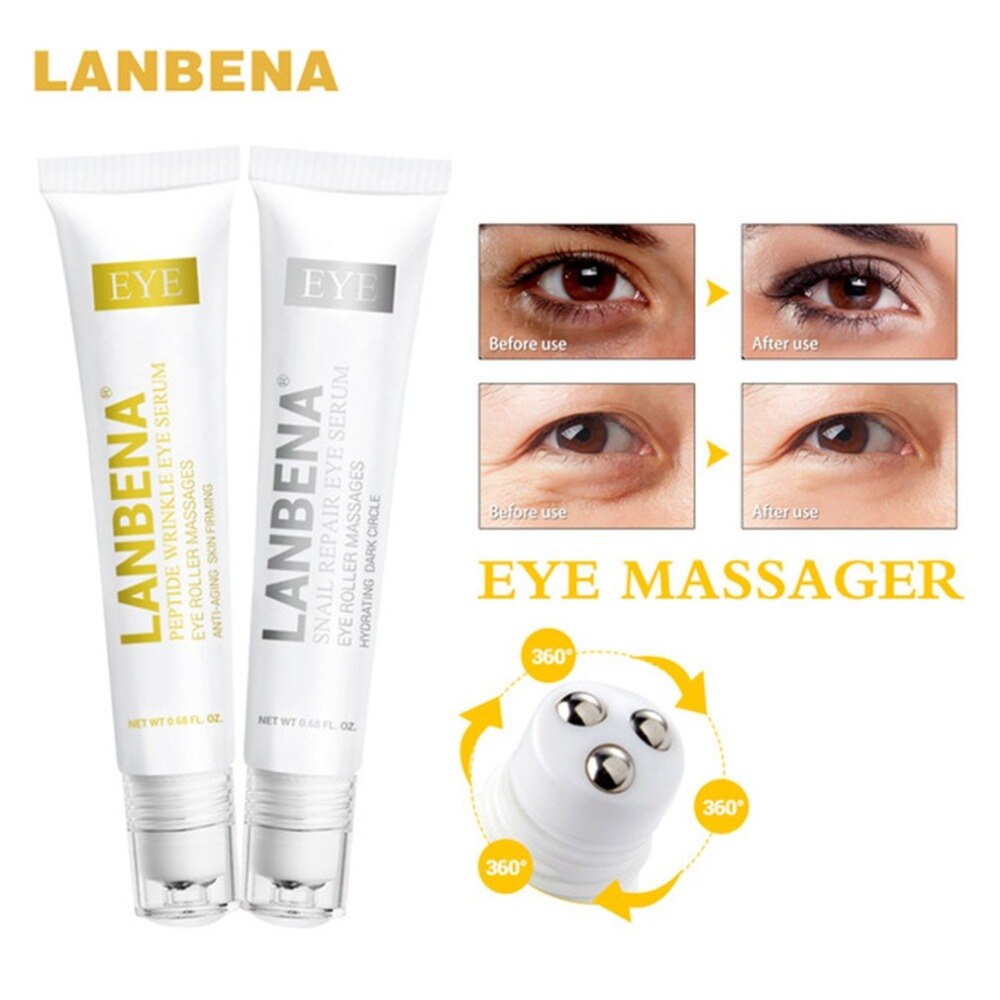 LANBENA Peptide Anti-Aging Eye Serum Anti-Wrinkle Dark Circle Anti-Puffiness Skin Care Whitening Moisturizing Eye Essence - ebowsos