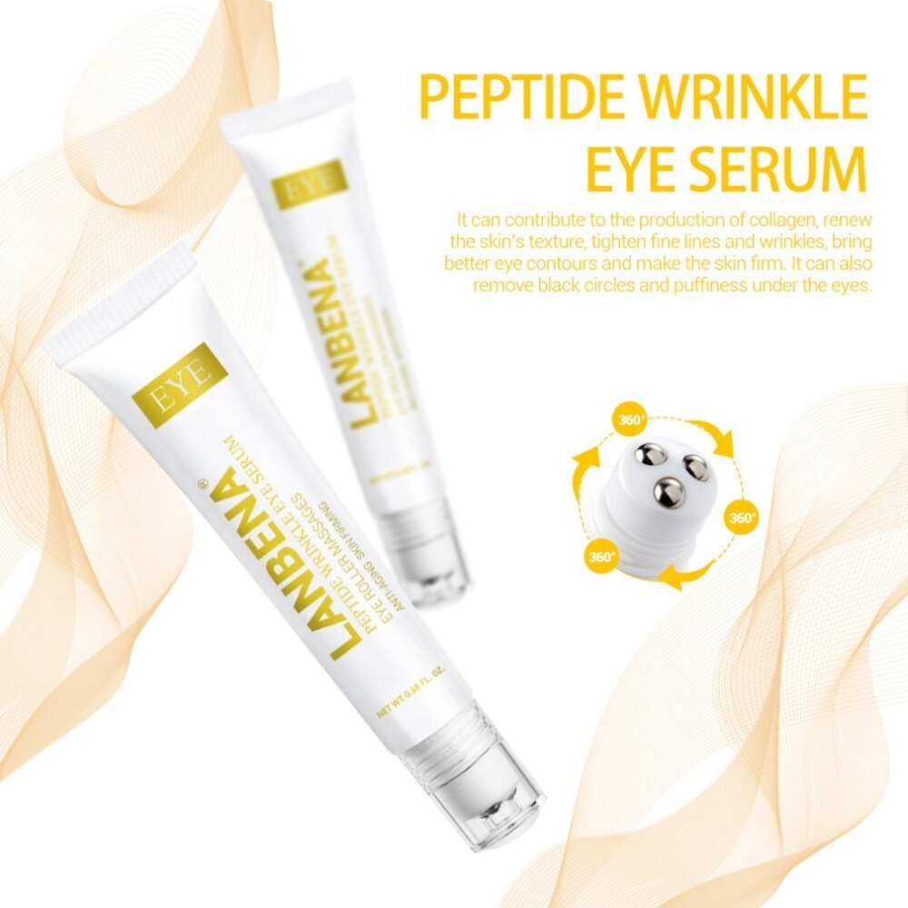 LANBENA Peptide Anti-Aging Eye Serum Anti-Wrinkle Dark Circle Anti-Puffiness Skin Care Whitening Moisturizing Eye Essence - ebowsos