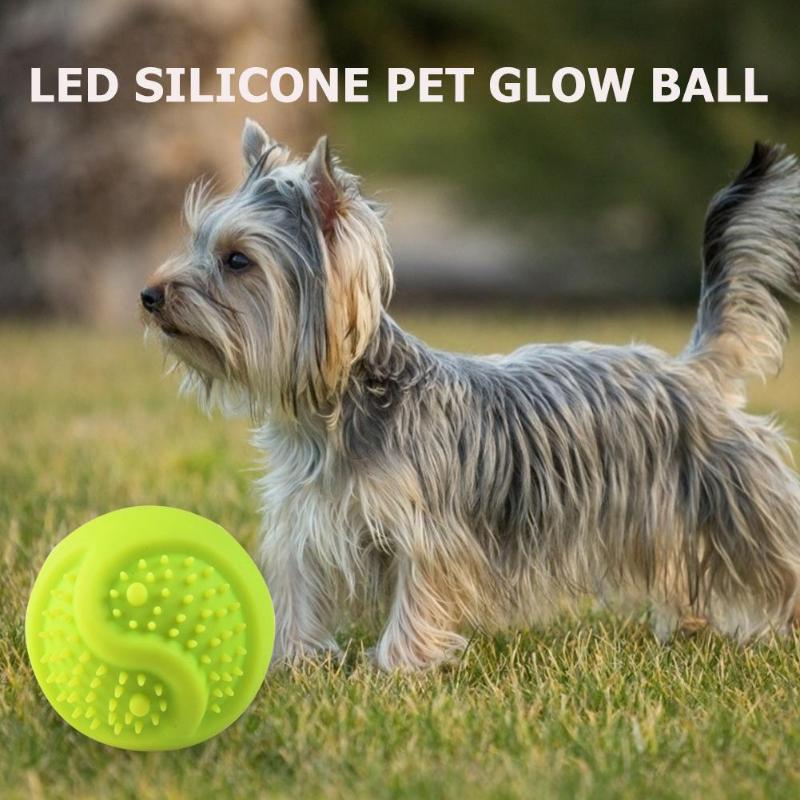 LED Glow Ball 2019 New Toy Durable Puppy Dog Bite Resistance USB Charge Pet Silicone Pet Supplies Orange Green White - ebowsos