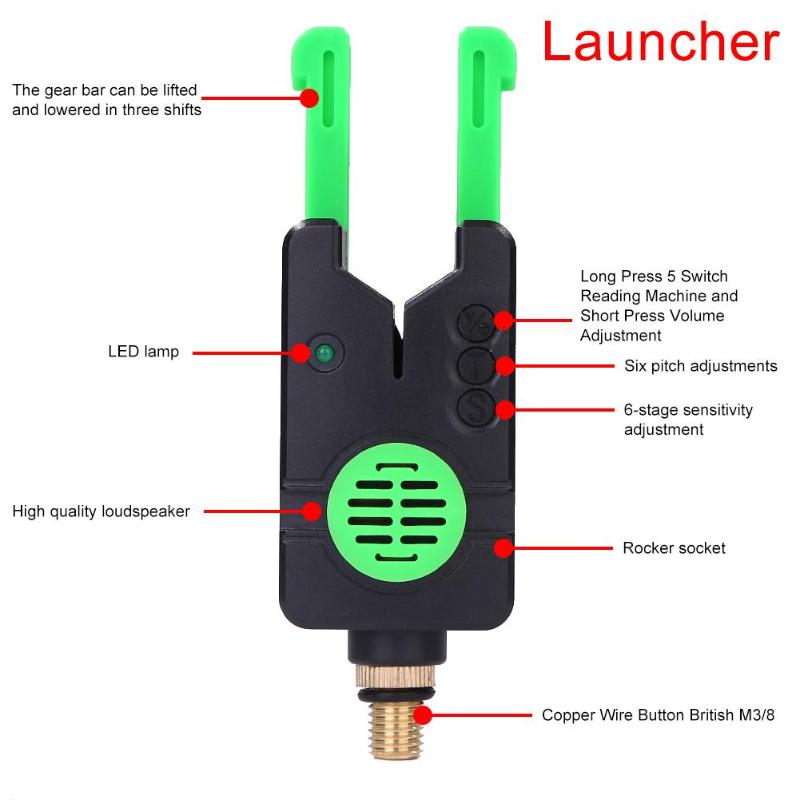 LEDs Wireless Electronic Fishing Bite Alarming Flash Indicator Sound Alert-ebowsos