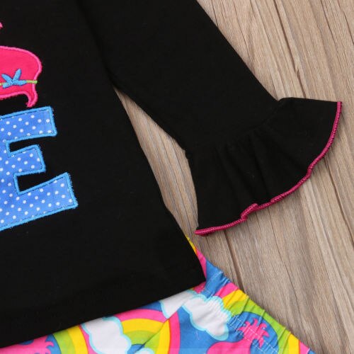 LOVE Baby Girls Cotton Tops Long Sleeve T-shirt+Leggings Pants Kids Cotton Clothes Outfit Set 1-6Y - ebowsos