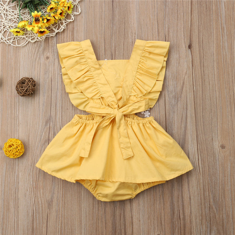 Lace Toddler Baby Girl Sleeveless Romper Jumpsuit Sunsuit Cute Girls Clothing - ebowsos