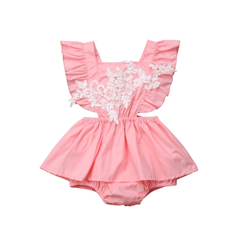 Lace Toddler Baby Girl Sleeveless Romper Jumpsuit Sunsuit Cute Girls Clothing - ebowsos