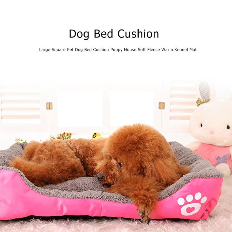 Large Square Pet Cat Warming Bed Cushion Puppy House Pet Soft Warm Kennel Dog Mat Blanket House - ebowsos