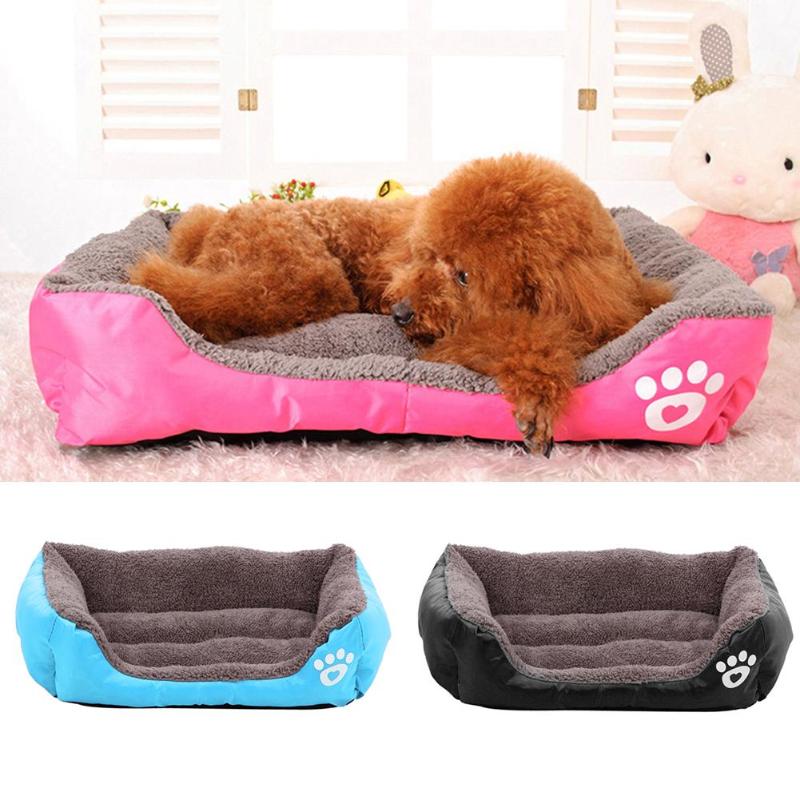 Large Square Pet Cat Warming Bed Cushion Puppy House Pet Soft Warm Kennel Dog Mat Blanket House - ebowsos