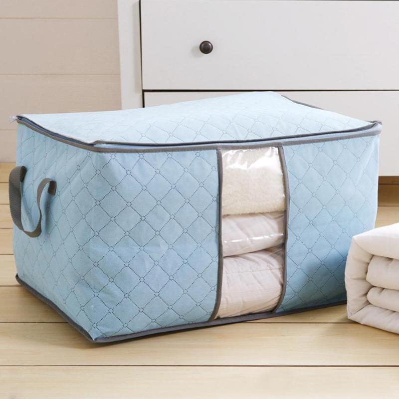 Large Storage Bag Box for Clothes Quilt Duvet Laundry Pillows - ebowsos