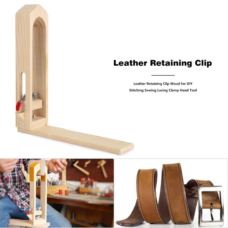 Leather Retaining Clip Wood for DIY Stitching Sewing Lacing Clamp Hand Tool - ebowsos