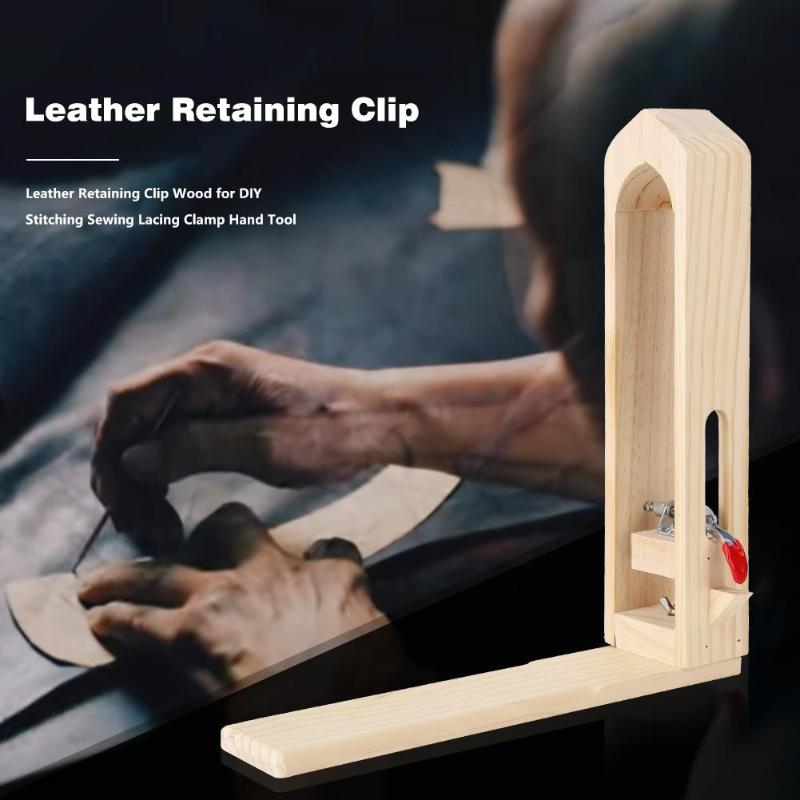 Leather Retaining Clip Wood for DIY Stitching Sewing Lacing Clamp Hand Tool - ebowsos