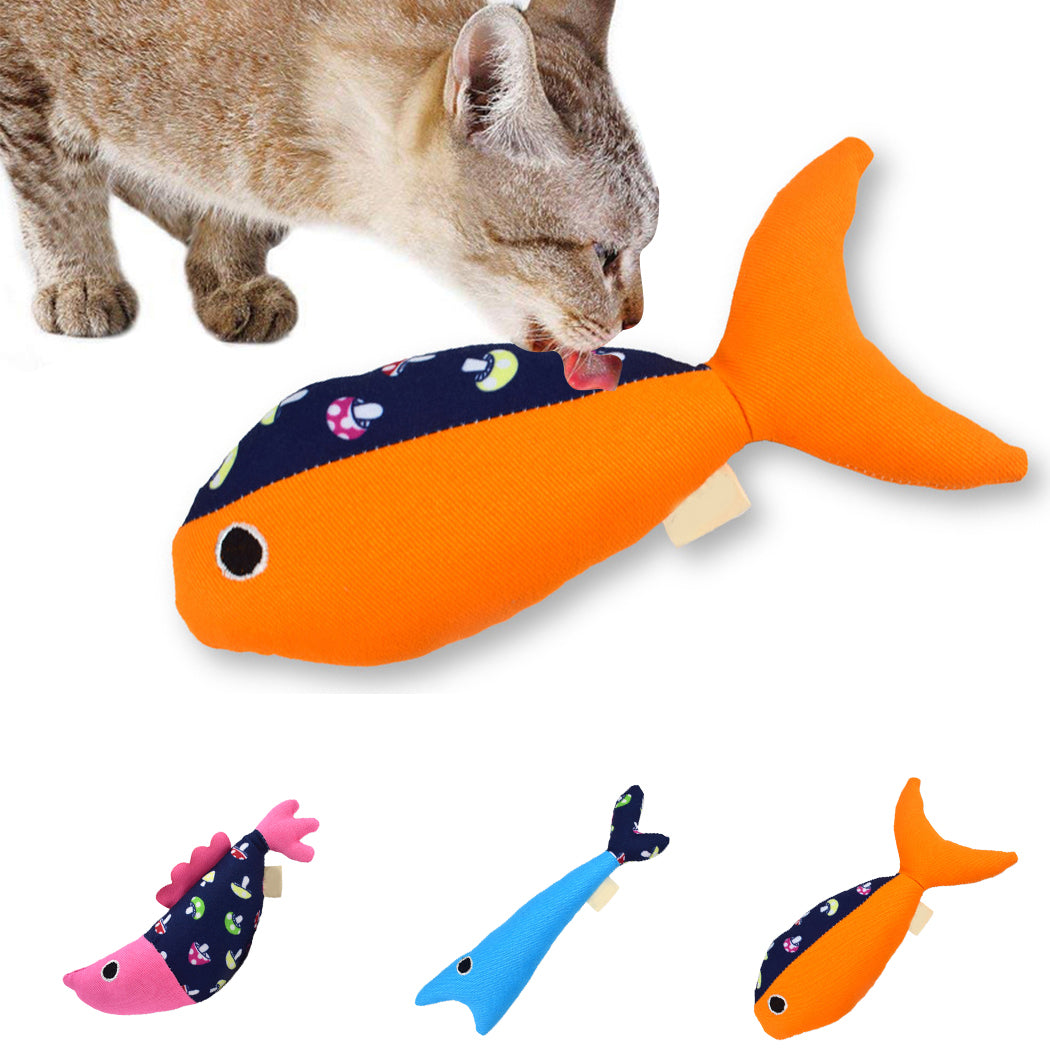 1pc Cat Interactive Toys Creative Fish Shape Bite-Resistant Pet Bite Toy Pet Squeaky Toy For Cat Pet Training Supplies-ebowsos