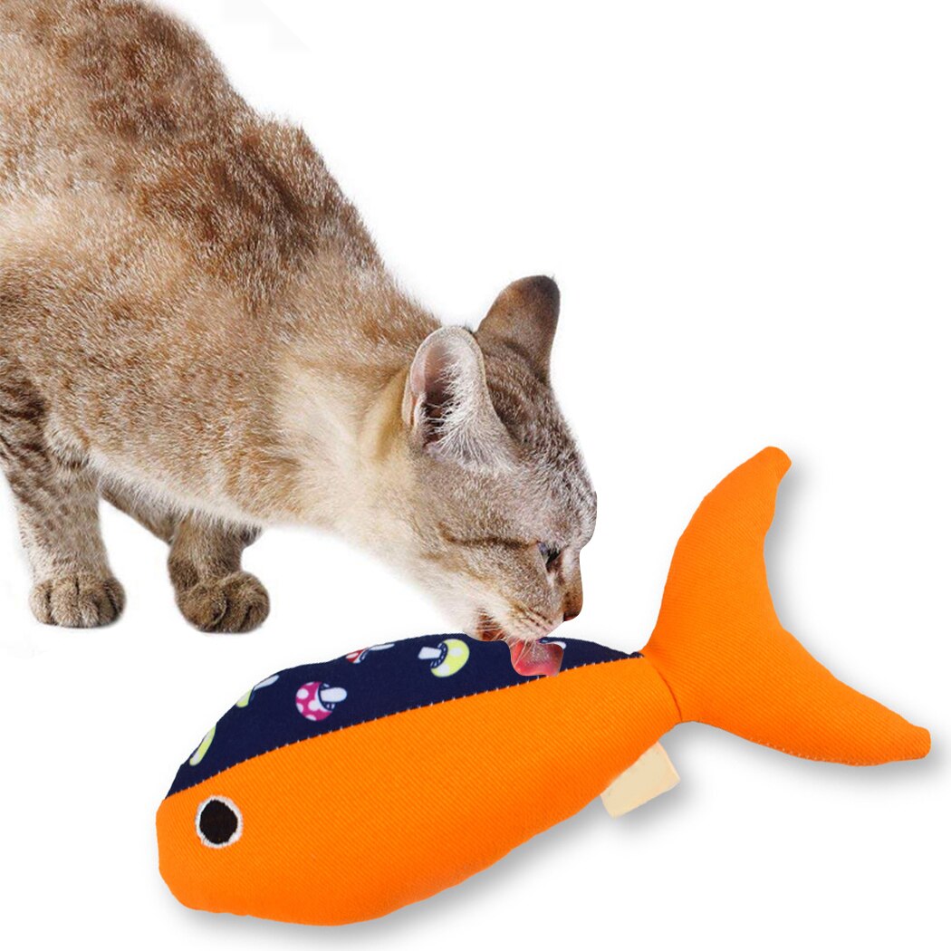 1pc Cat Interactive Toys Creative Fish Shape Bite-Resistant Pet Bite Toy Pet Squeaky Toy For Cat Pet Training Supplies-ebowsos