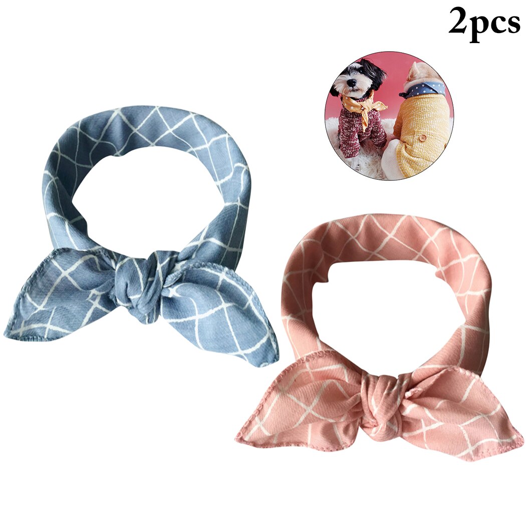 2PCS Pet Scarf Cute Decorative Pet Simple Printing Bandana Dog Scarf Cat Bib For Puppy Kitten Pet Accessories-ebowsos