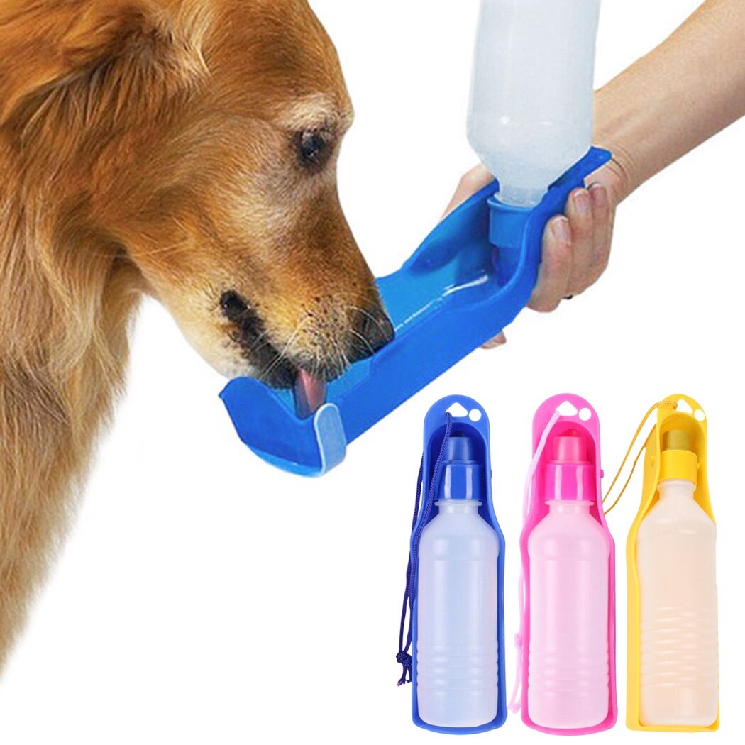 2pcs 500ml Dog Water Bottle Feeder With Bowl Plastic Portable Water Bottle Pets Outdoor Travel Pet Water Feeder-ebowsos