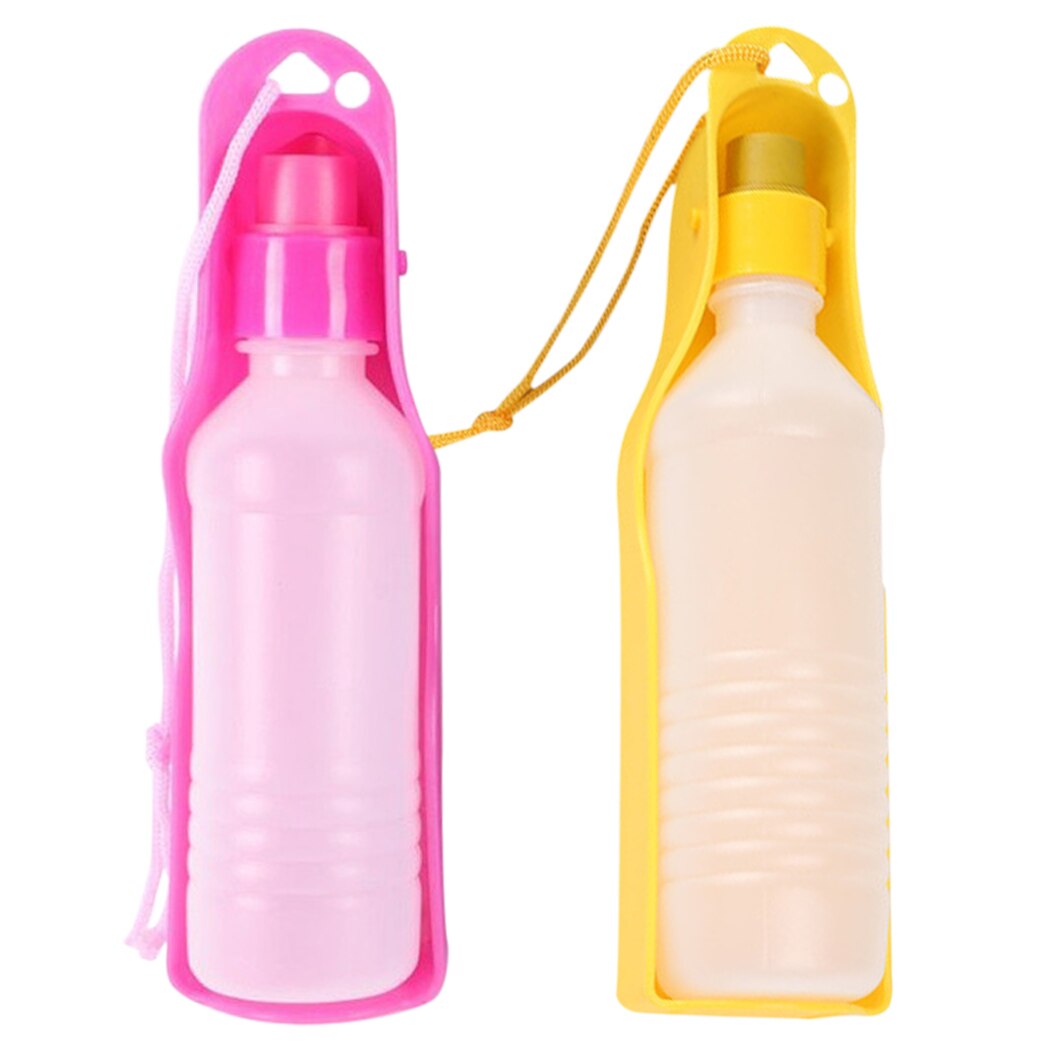 2pcs 500ml Dog Water Bottle Feeder With Bowl Plastic Portable Water Bottle Pets Outdoor Travel Pet Water Feeder-ebowsos