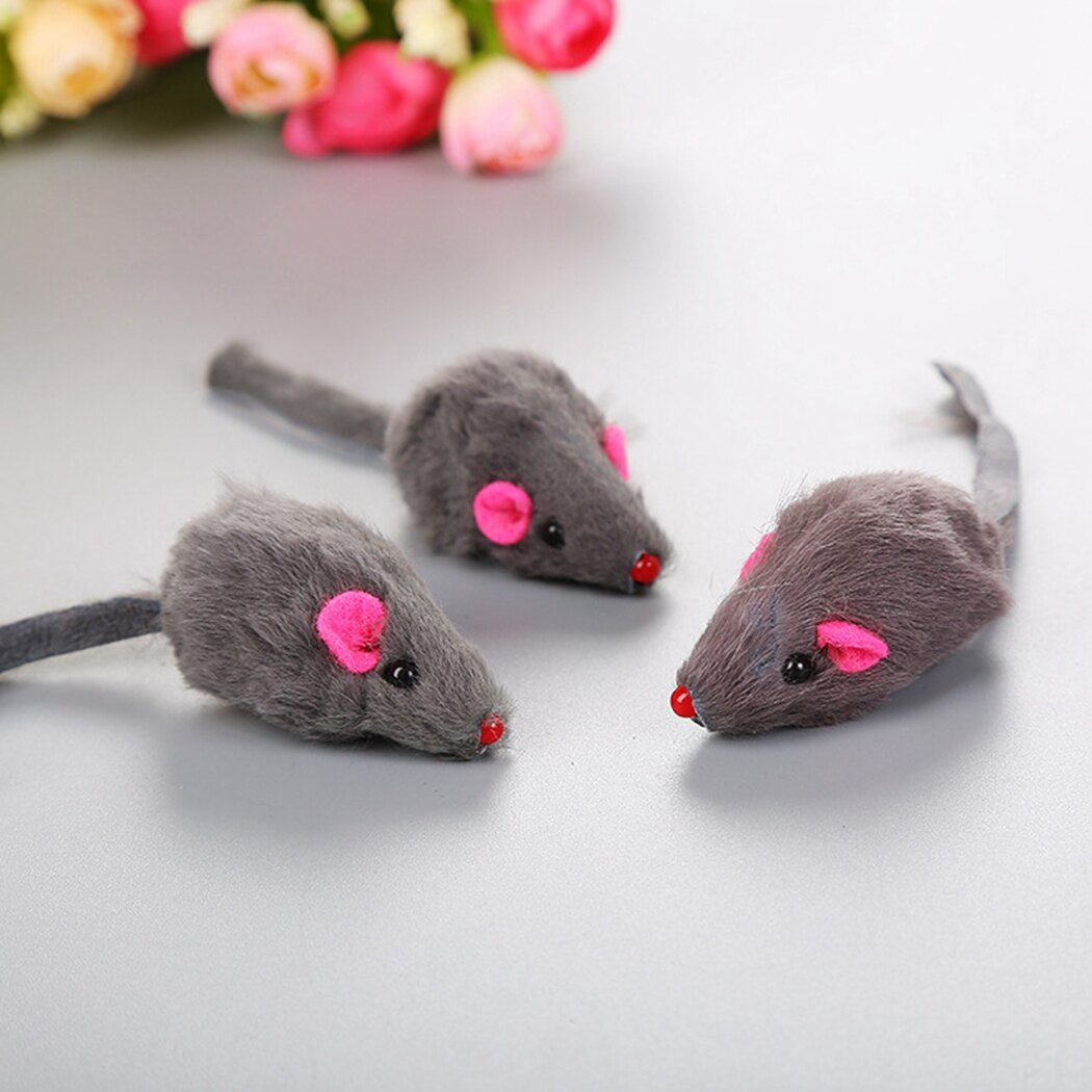 8pcs/10pcs Funny Cat Toys Interactive Fake Feather Mouse Kitten Toy Cat Chew Toy For Kittens Pet Supplies-ebowsos