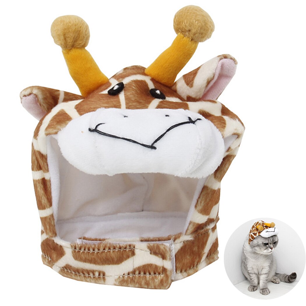 Fashion Cute Halloween Pet Hats Creative Plush Cartoon Giraffe Dog Winter Hat Cat Hat Clothing Accessories For Party-ebowsos