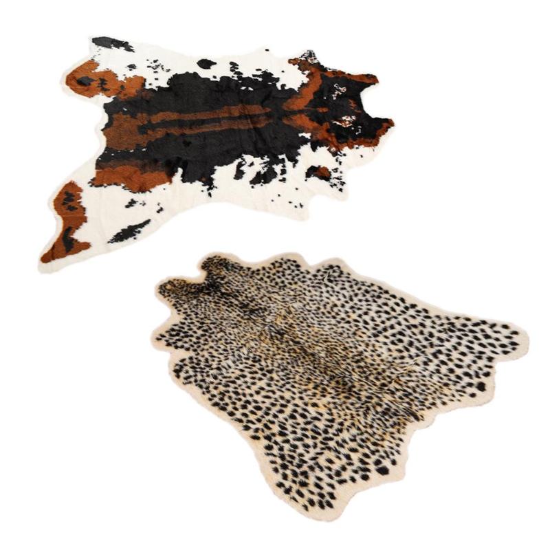 Leopard Cow Imitation Animal Carpet Mats Home Bedroom Carpets Rugs Decor - ebowsos