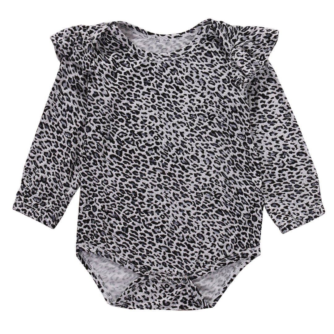 Leopard Newborn Infant Baby Girls Bodysuit Jumpsuit Clothes Outfits - ebowsos