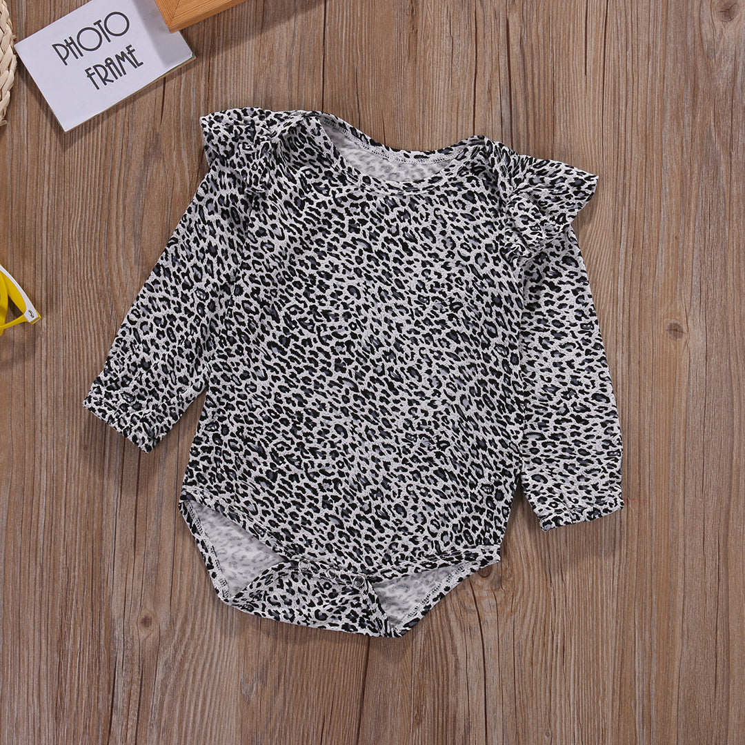 Leopard Newborn Infant Baby Girls Bodysuit Jumpsuit Clothes Outfits - ebowsos