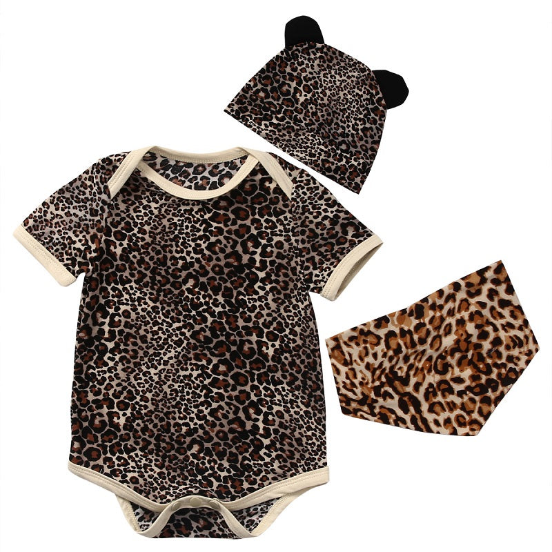 Leopard Print Newborn Leopard Baby Girls Clothes  Romper Jumpsuit Playsuit Outfit Set - ebowsos