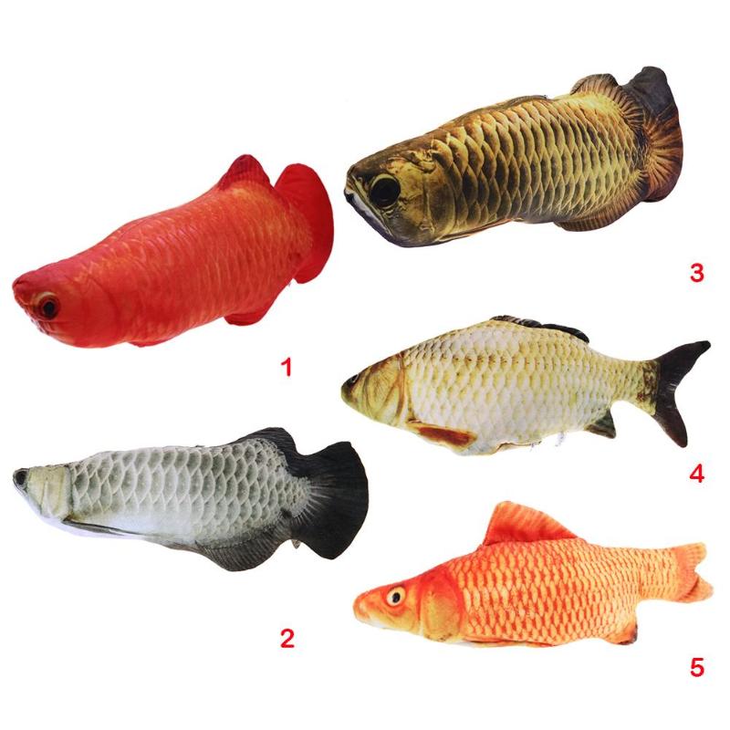 Lifelike Fish Shape Pet Cat Kitten Teaser Toy Simulation Fish Playing Toy D3 - ebowsos