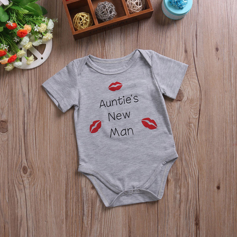 Lip print  Newborn Baby Girl Boy Jumpsuit Bodysuit Clothes Outfit Playsuit - ebowsos