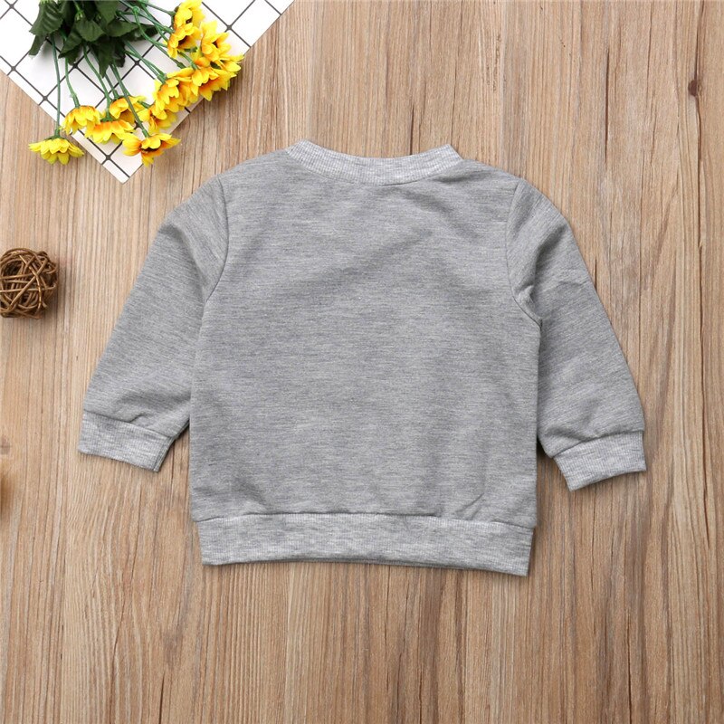 Little Boss Toddler Kids Baby Boy Girl Autumn Clothes Long Sleeve Letter Print Pullover Hoodies Sweatshirt Tops - ebowsos