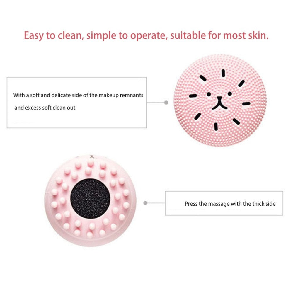 Little Cute Jellyfish Wash Brush Exfoliating Face Cleaner Massage Soft Silicone Facial Brush Scrubber Deep Pore Cleaning Brush - ebowsos