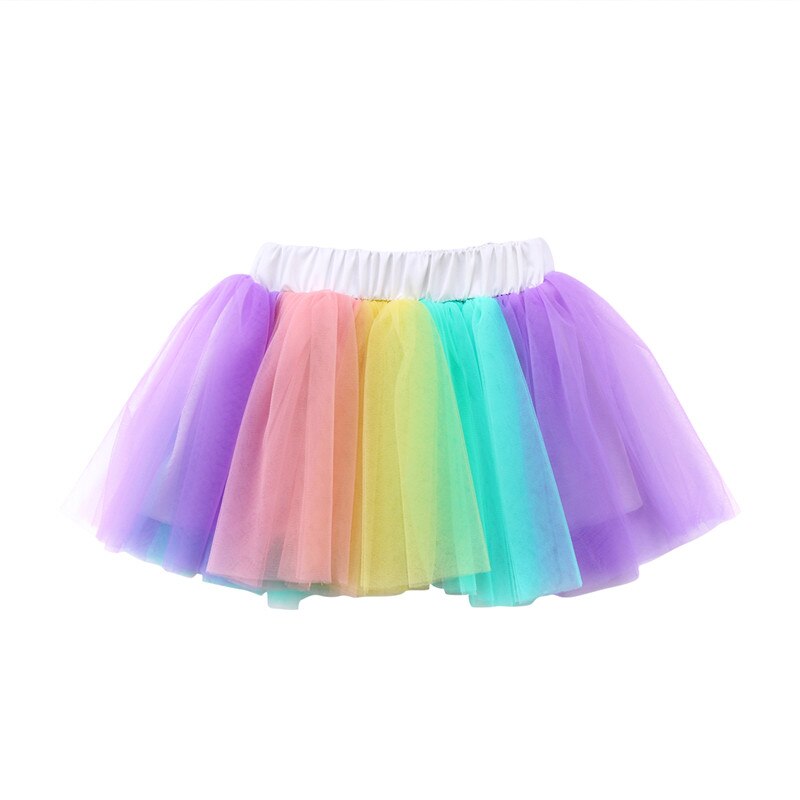 Lovely Baby Girls Mesh Pleated Skirts Kids Baby Girl Princess Dancewear Tulle Skirt Ballet Party Costume - ebowsos