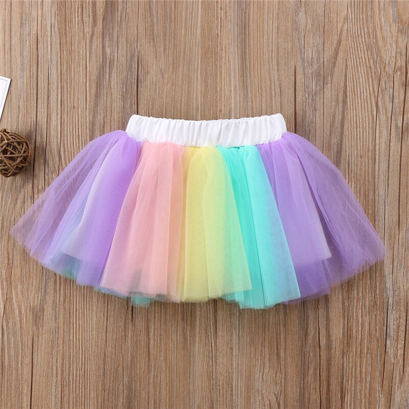 Lovely Baby Girls Mesh Pleated Skirts Kids Baby Girl Princess Dancewear Tulle Skirt Ballet Party Costume - ebowsos